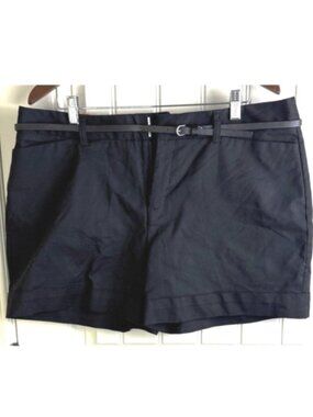 Catherine Malandrino Black Stretch Shorts belt Women's Size 16